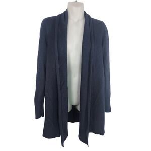 CAbi Victoria Cardigan XS Navy Open Front Cut Out Back Knit Shawl Drapes 3360